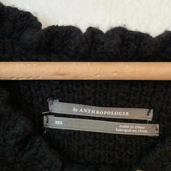 Anthropologie XXS Embroidered Sheer Layered Knit Vest in Black - Picture 4 of 10